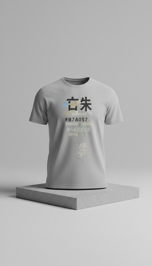 Stone Grey Japanese Typography Tee